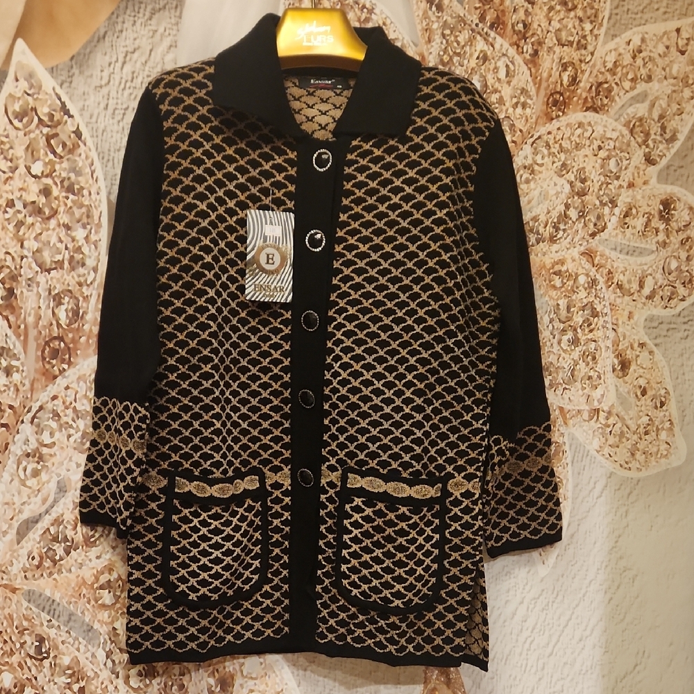 Elegant Black and Gold Women's Jacket